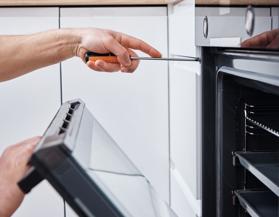 Appliance hook-up in progress