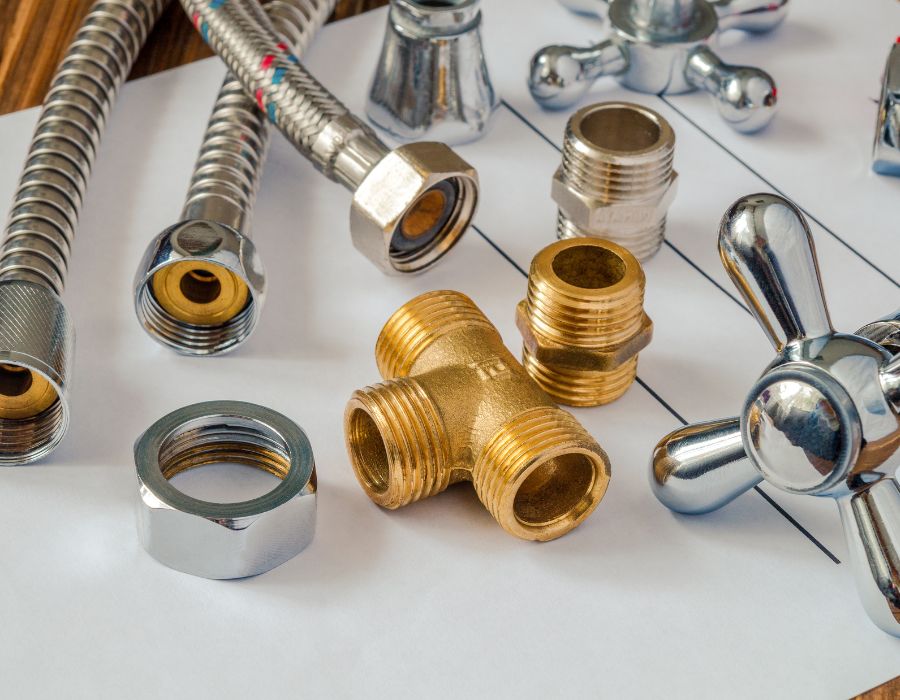 Replacement components for burst pipe