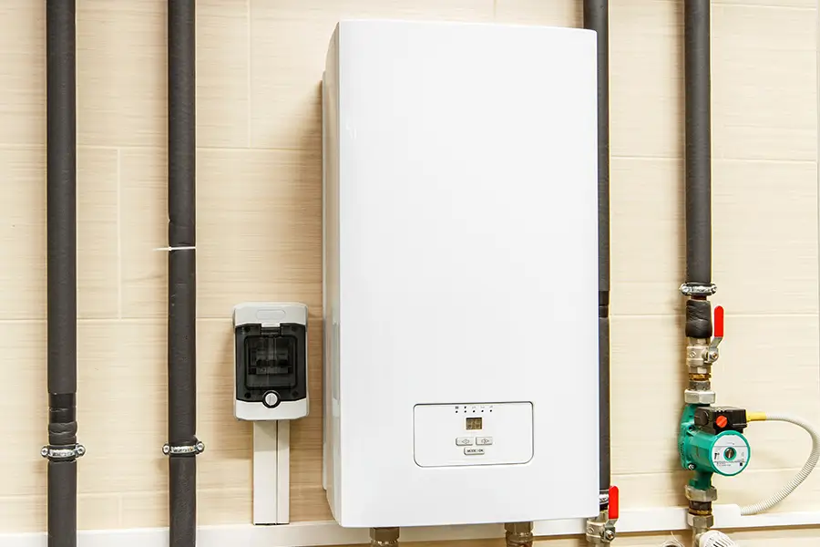 Tankless water heater installed