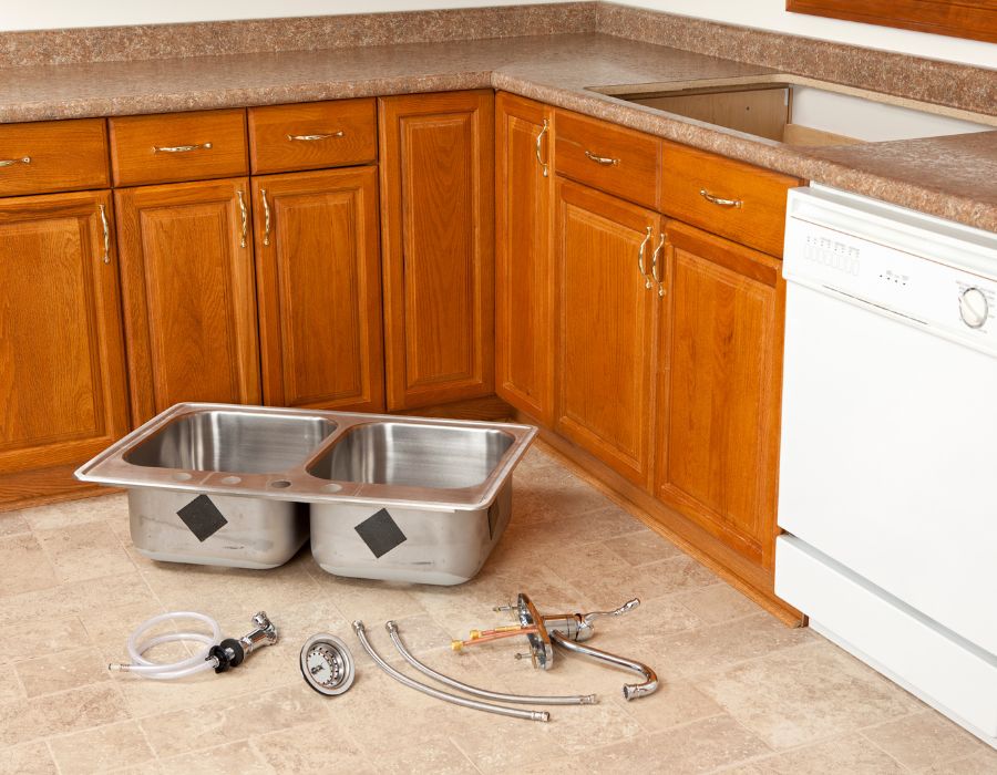 Professional sink installation work