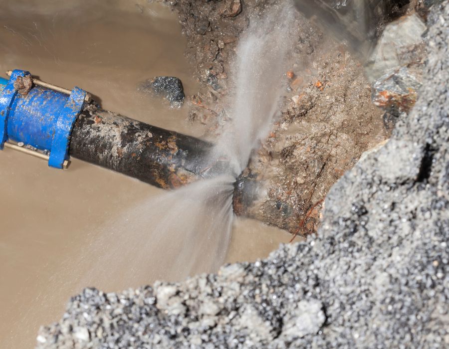 Leaking pipe during slab leak repair