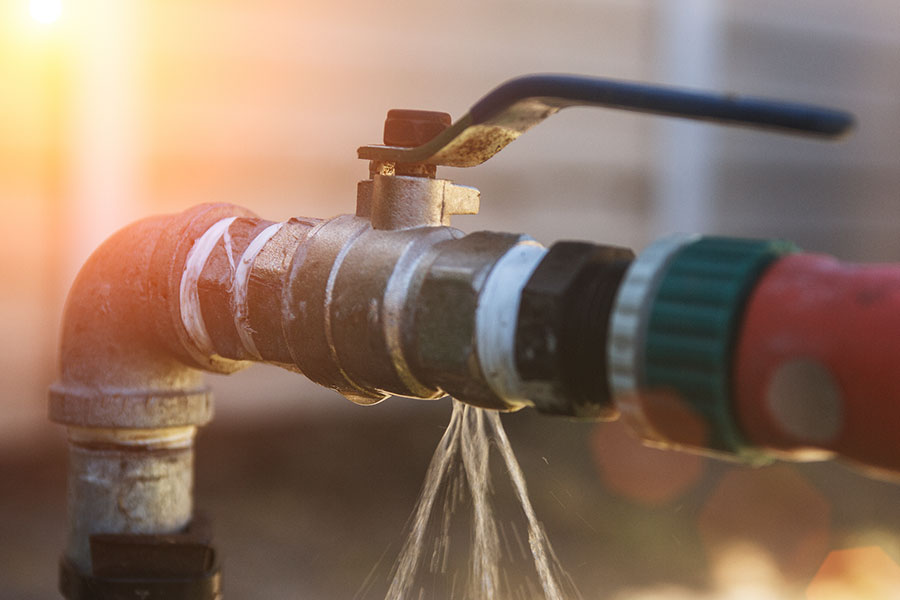 Water leak in pipe
