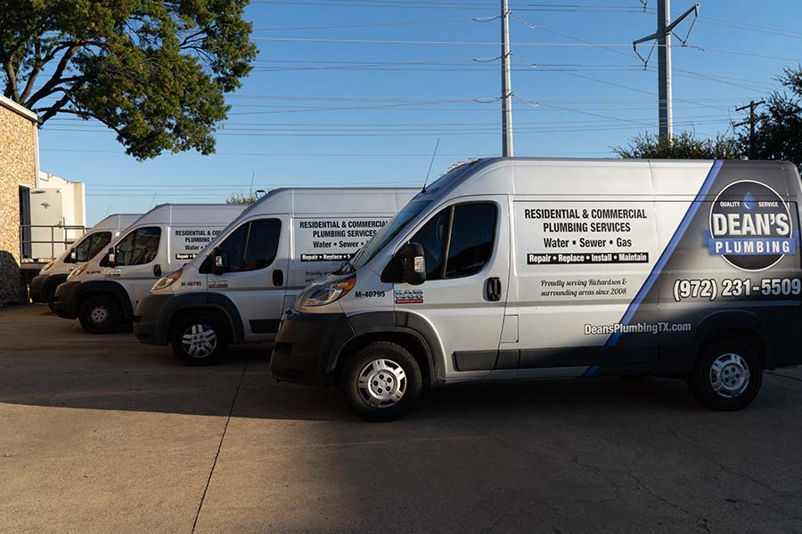 Dean's Plumbing van during community outreach